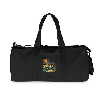 Verpassen Sie niemals einen Surfstrand bei Sonnenuntergang - Recycelte Canvas-Sporttasche von Stanley/Stella - Schwarz - Vorne