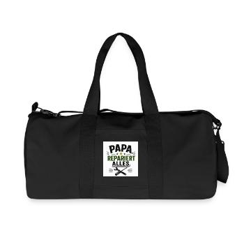Papa repariert alles - Recycelte Canvas-Sporttasche von Stanley/Stella - Schwarz - Vorne