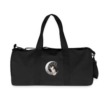 Mondkatze und Sternenreigen - Recycelte Canvas-Sporttasche von Stanley/Stella - Schwarz - Vorne