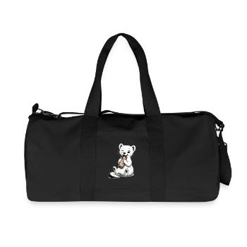 Vaelosek l hermine galette saucisse  - Sac de sport en toile recyclée Stanley/Stella - noir - Devant