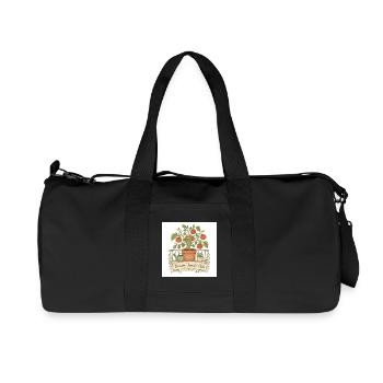 Balcony Tomato Club Illustration - Recycled Canvas Sports Bag by Stanley/Stella - black - Front