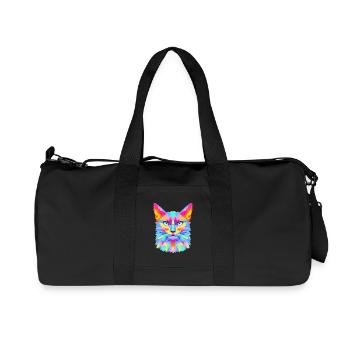 Geometric Cat Burst - Recycled Canvas Sports Bag by Stanley/Stella - black - Front
