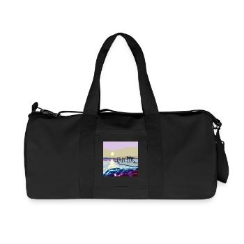 Westlich über die Wellen mit einem Pier - Recycelte Canvas-Sporttasche von Stanley/Stella - Schwarz - Vorne