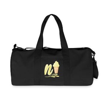 N'ice Softeis-Emoji with letter N vanilla - Recycled Canvas Sports Bag by Stanley/Stella - black - Front