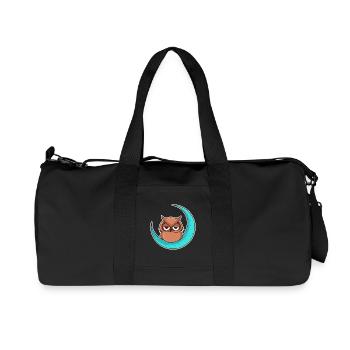 Owl owl moon - design - Recycled Canvas Sports Bag by Stanley/Stella - black - Front