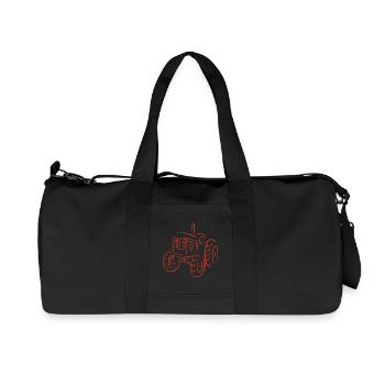 Conception de la silhouette d’un tracteur rustique - Sac de sport en toile recyclée Stanley/Stella - noir - Devant
