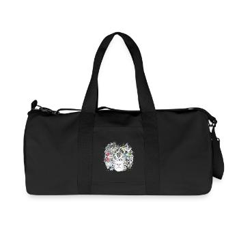 crinière de lion extraordinairement décorée de fleurs - Sac de sport en toile recyclée Stanley/Stella - noir - Devant