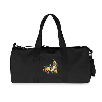Peach banana funny couple sex valentines day - Recycled Canvas Sports Bag by Stanley/Stella - black - Front