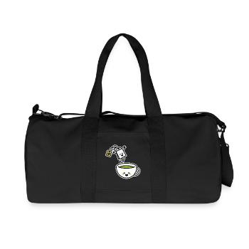 Thé Vert Matcha Thé Rouge Kawaii Tasse de thé dessin animé - Sac de sport en toile recyclée Stanley/Stella - noir - Devant
