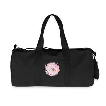Flamingo with baby and baby utensils in pink - Recycled Canvas Sports Bag by Stanley/Stella - black - Front