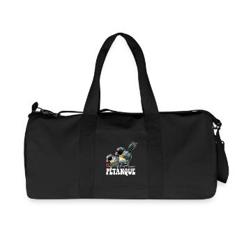 Petanque player Boule bird balls for boules - Recycled Canvas Sports Bag by Stanley/Stella - black - Front