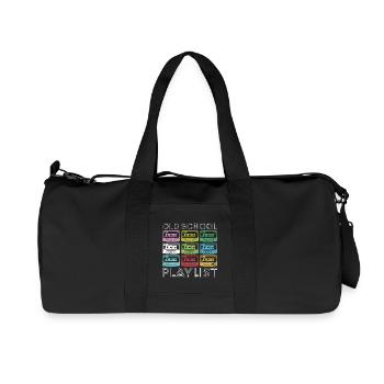Rainbow Cassette Grid Print - Recycled Canvas Sports Bag by Stanley/Stella - black - Front