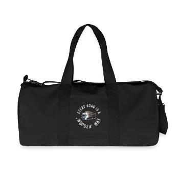 timber transport, timber, truck, forestry, long timber, occupation, forest - Recycled Canvas Sports Bag by Stanley/Stella - black - Front