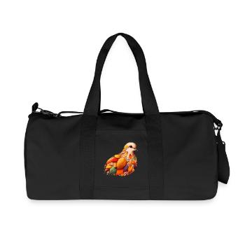 schöne Taube, gestaltet aus verschiedenen Blättern - Recycelte Canvas-Sporttasche von Stanley/Stella - Schwarz - Vorne