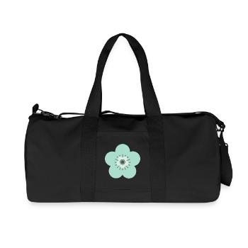 Mint Green & Blue Flower - Recycled Canvas Sports Bag by Stanley/Stella - black - Front