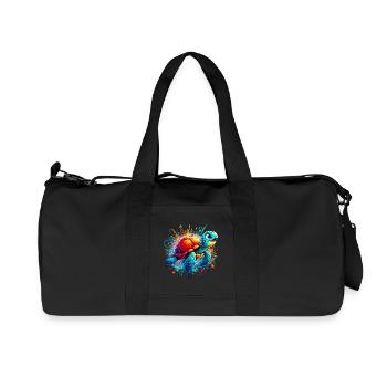 Tortue - Sac de sport en toile recyclée Stanley/Stella - noir - Devant