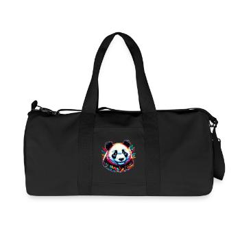 Panda - Recycelte Canvas-Sporttasche von Stanley/Stella - Schwarz - Vorne