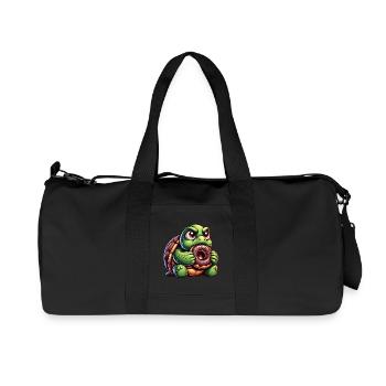 Mignon tortue beignet bonbon dessin animé - Sac de sport en toile recyclée Stanley/Stella - noir - Devant