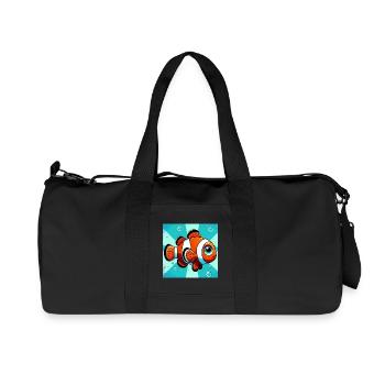 Poisson-clown - Sac de sport en toile recyclée Stanley/Stella - noir - Devant