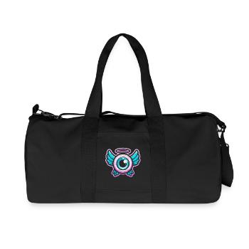 Whimsical Eye with Angel Wings Design - Recycled Canvas Sports Bag by Stanley/Stella - black - Front