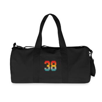 38 Years Retro Jersey Number 38 T-shirt Number 38 - Recycled Canvas Sports Bag by Stanley/Stella - black - Front