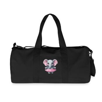 Elefant_im_Tuettue2 - Recycelte Canvas-Sporttasche von Stanley/Stella - Schwarz - Vorne