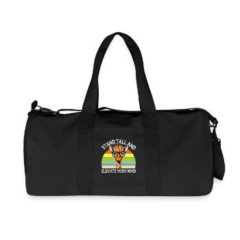 Inspiring Giraffe with Rainbow Glasses - Recycled Canvas Sports Bag by Stanley/Stella - black - Front