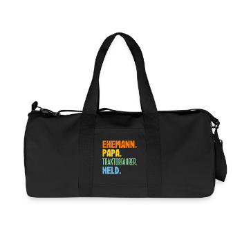 Husband Dad Tractor Driver Hero - Recycled Canvas Sports Bag by Stanley/Stella - black - Front