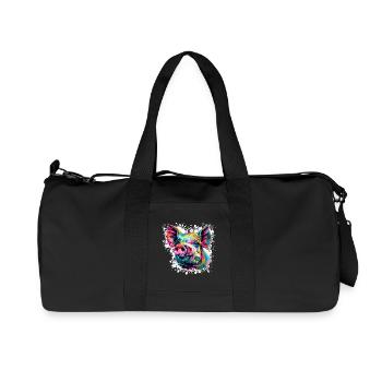 Pop Art Pig Head Color Explosion - Recycled Canvas Sports Bag by Stanley/Stella - black - Front