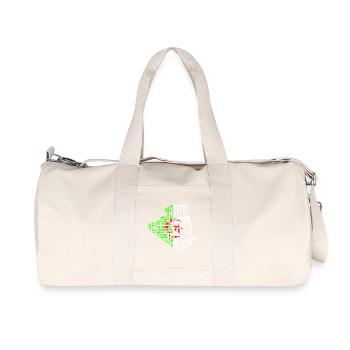 Carte d'Algérie en couleur drapeau et 48 wilayas - Recycelte Canvas-Sporttasche von Stanley/Stella - Naturweiß - Vorne