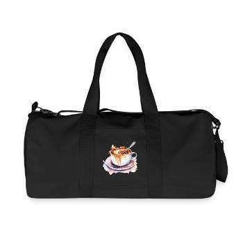 Coffee Watercolor Mug Splash - Recycled Canvas Sports Bag by Stanley/Stella - black - Front