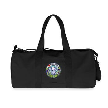 I Love Elephants Floral Circle - Recycled Canvas Sports Bag by Stanley/Stella - black - Front