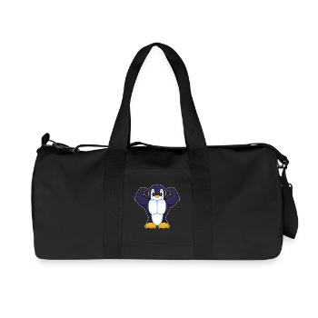 Penguin Bodybuilder Bodybuilding Sport - Sac de sport en toile recyclée Stanley/Stella - noir - Devant