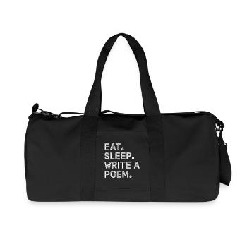 Essen, schlafen, ein Gedicht schreiben, T-Shirt. - Recycelte Canvas-Sporttasche von Stanley/Stella - Schwarz - Vorne