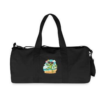 Frosch am Strand mit Eis - Recycled Canvas Sports Bag by Stanley/Stella - black - Front