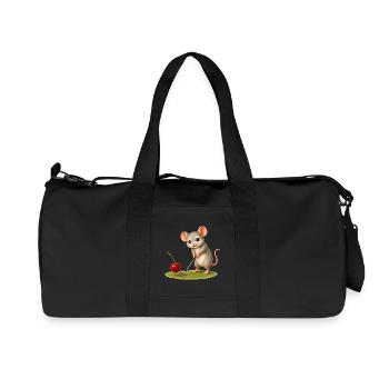 Cute mouse playing golf - Recycled Canvas Sports Bag by Stanley/Stella - black - Front