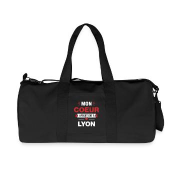 Mon Coeur Appartient à Lyon - Sac de sport en toile recyclée Stanley/Stella - noir - Devant