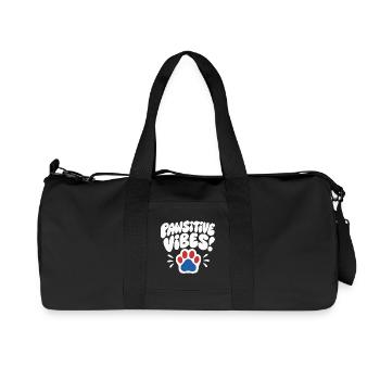 Pawsitive Vibes Dog Paws Design - Recycled Canvas Sports Bag by Stanley/Stella - black - Front