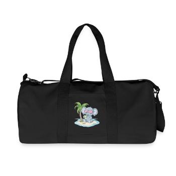 Elephant Summer Palm Tree - Recycled Canvas Sports Bag by Stanley/Stella - black - Front