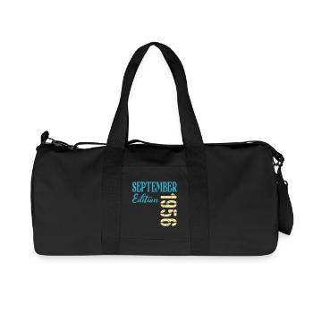 September 1956 - 70th birthday - Recycled Canvas Sports Bag by Stanley/Stella - black - Front