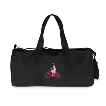 bicycle mountain bike cyclist mountain bike - Recycled Canvas Sports Bag by Stanley/Stella - black - Front