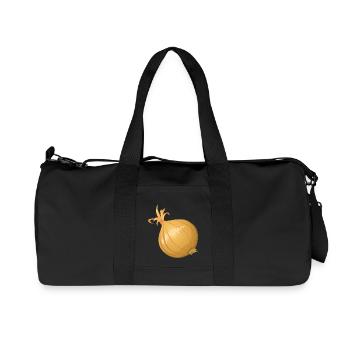 zwiebeln onion halloween gemuese vegetables34 - Recycelte Canvas-Sporttasche von Stanley/Stella - Schwarz - Vorne