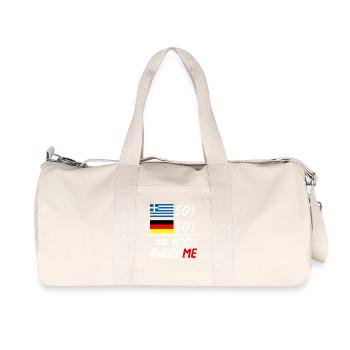 50% Griechisch 50% Deutsch - Recycelte Canvas-Sporttasche von Stanley/Stella - Naturweiß - Vorne