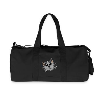 Mignon chat tête - Sac de sport en toile recyclée Stanley/Stella - noir - Devant