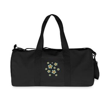 Flower Light Blue Blue Flower Flowers Blue Red Hippie - Recycled Canvas Sports Bag by Stanley/Stella - black - Front