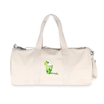 Verre de caipirinha avec menthe au citron vert - Sac de sport en toile recyclée Stanley/Stella - blanc naturel - Devant