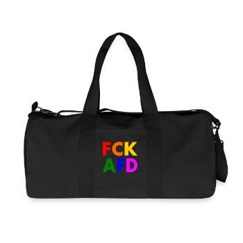 Fck afd - Recycelte Canvas-Sporttasche von Stanley/Stella - Schwarz - Vorne