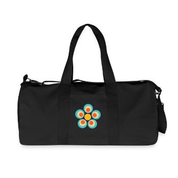 Blume hellblau blaue Blume Blumen blau rot Hippie - Recycelte Canvas-Sporttasche von Stanley/Stella - Schwarz - Vorne