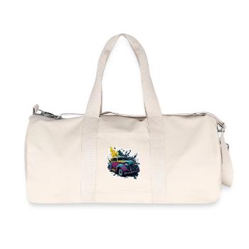 Farbiger Oldtimer Spritzer - Recycelte Canvas-Sporttasche von Stanley/Stella - Naturweiß - Vorne