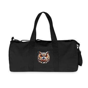 Eule - Recycelte Canvas-Sporttasche von Stanley/Stella - Schwarz - Vorne